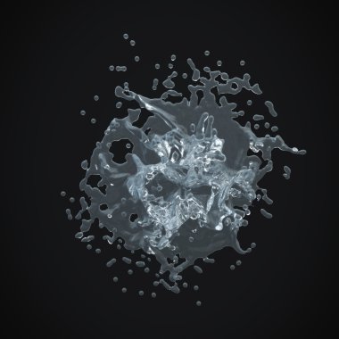 3d su sıçrama izole