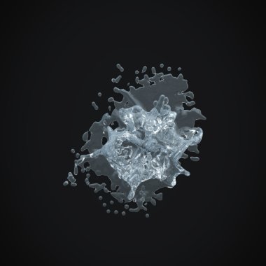 3d su sıçrama izole