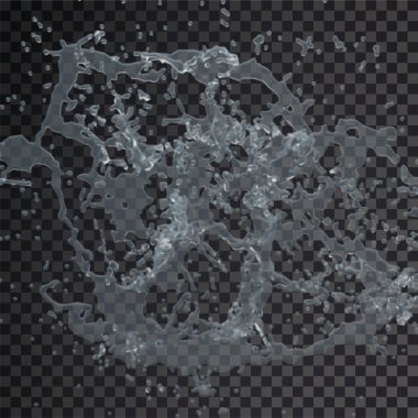 su sıçrama damla izole şeffaf 3d