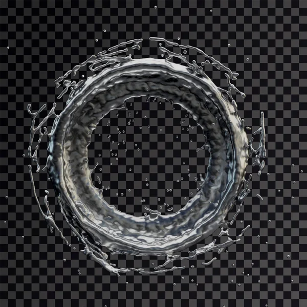 Vatten stänk radiella transparenta 3d-rendering — Stockfoto