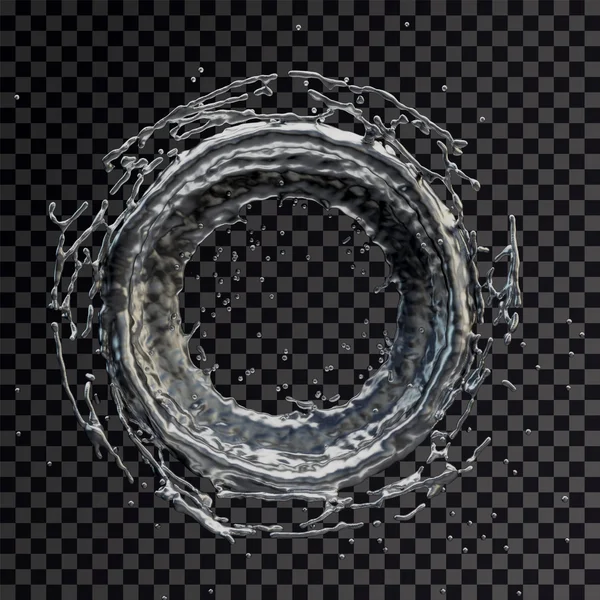 Water splash radial transparent 3d rendering — Stock Photo, Image