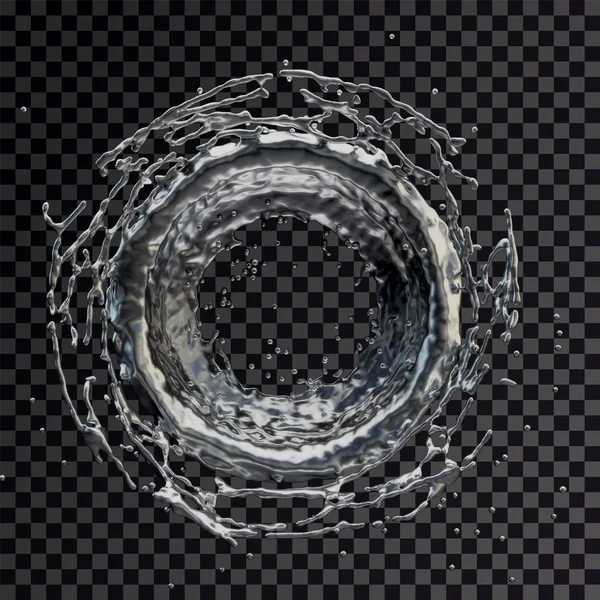 Vatten stänk radiella transparenta 3d-rendering — Stockfoto