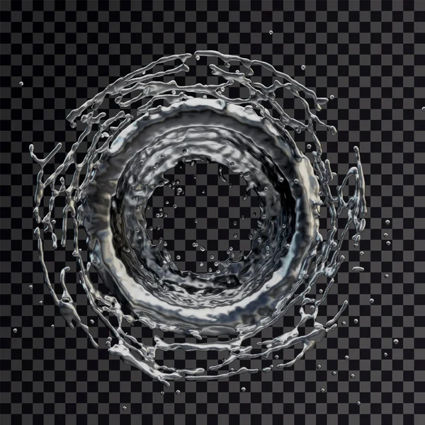 Water splash radial transparent 3d rendering — Stock Photo, Image