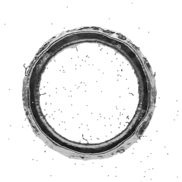 Srebrny splash promieniowe renderowania 3d — Zdjęcie stockowe