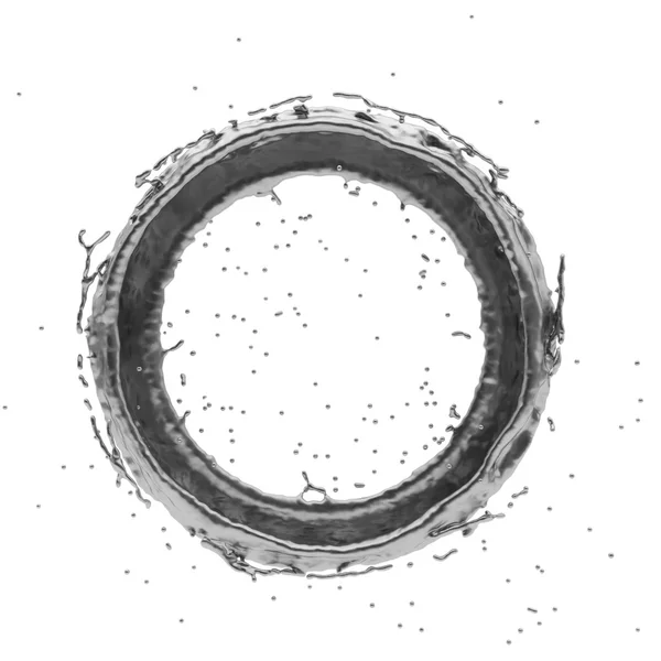 Ασημένια splash ακτινική 3d rendering — Φωτογραφία Αρχείου