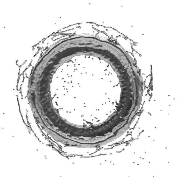 Silver splash radial 3d rendering — Stock Photo, Image