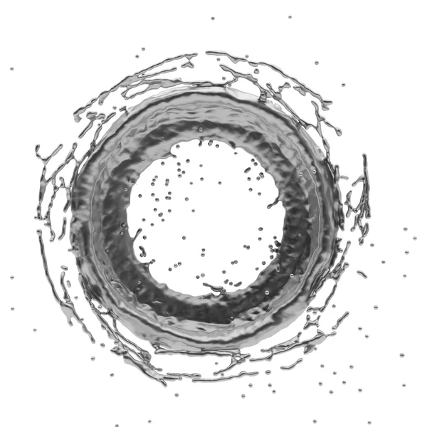 Salpicadura de plata radial 3d renderizado — Foto de Stock