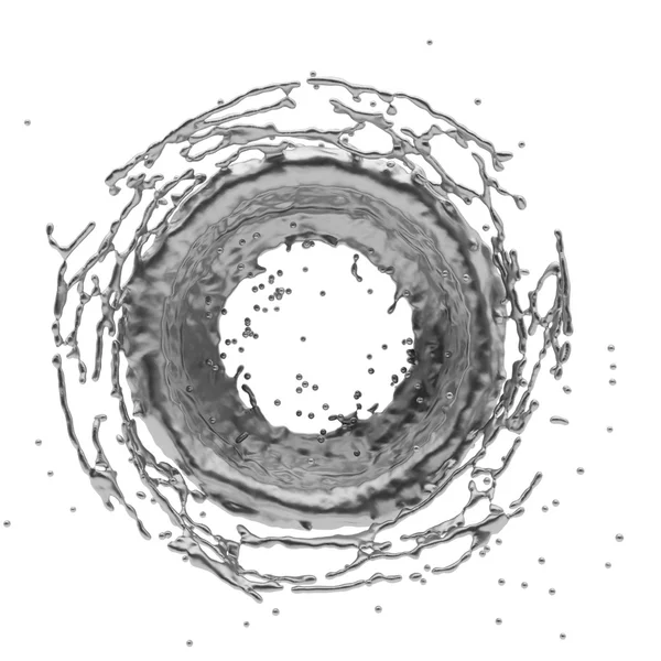 Perak percikan radial 3d rendering — Stok Foto