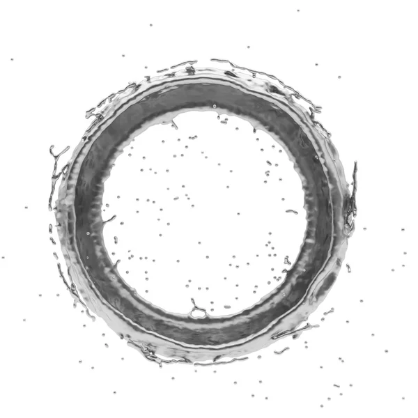 Ασημένια splash ακτινική 3d rendering — Φωτογραφία Αρχείου