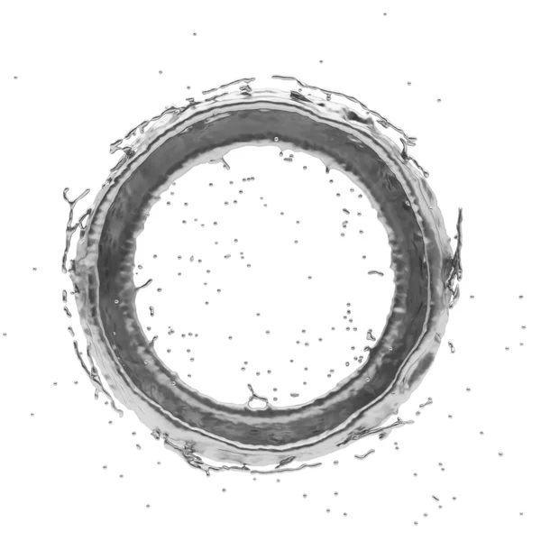 Silver splash radial 3d rendering — Stock Photo, Image