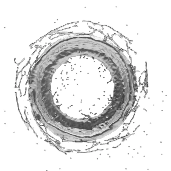 Salpicadura de plata radial 3d renderizado — Foto de Stock