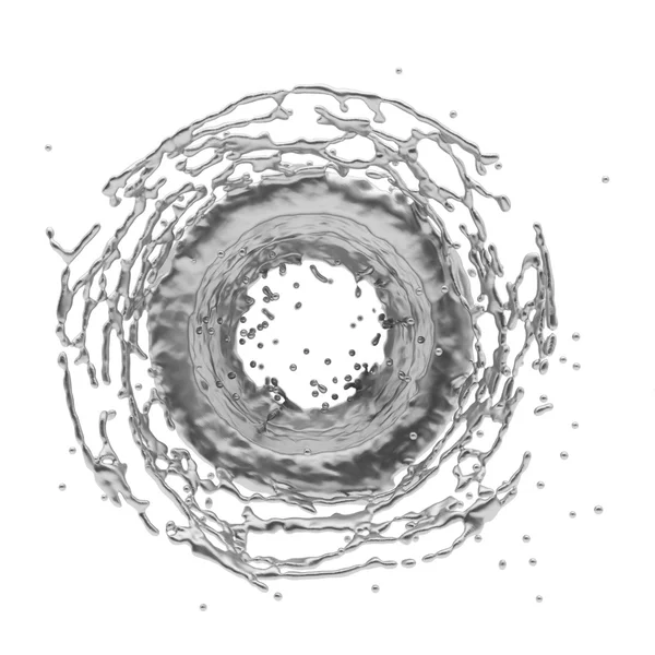 Perak percikan radial 3d rendering — Stok Foto