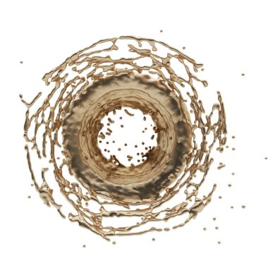 Altın sıçrama Radyal 3d render