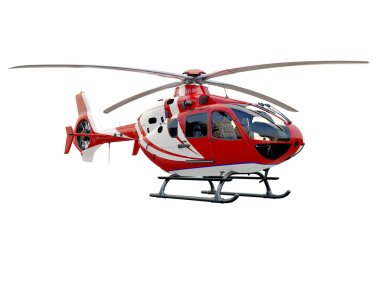 Red helicopter on white background clipart