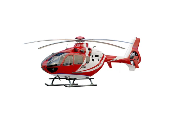 Fehér háttér piros helikopter — Stock Fotó