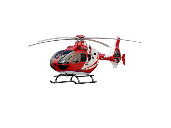 Red helicopter on white background — Stock Photo, Image