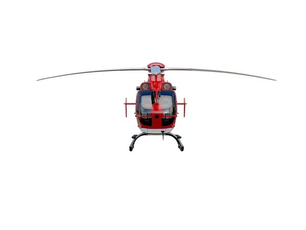 Röd helikopter på vit bakgrund — Stockfoto