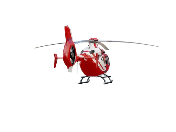 Roter Hubschrauber auf weißem Hintergrund — Stockfoto