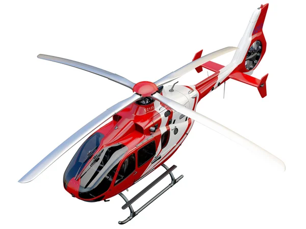 Red helicopter on white background — Stock Photo, Image