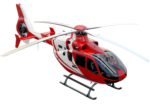 Red helicopter on white background — Stock Photo, Image