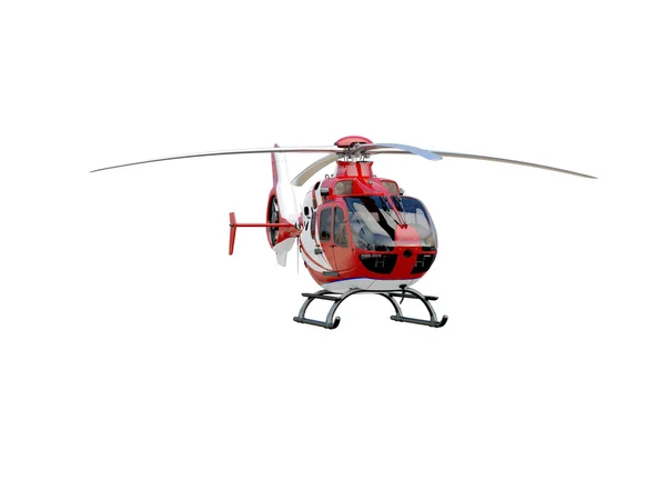 Red helicopter on white background — Stock Photo, Image