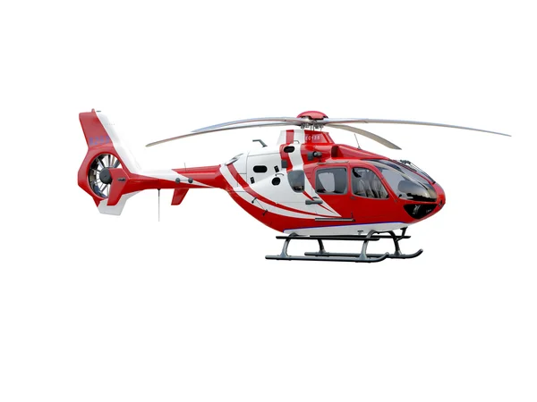 Red helicopter on white background — Stock Photo, Image