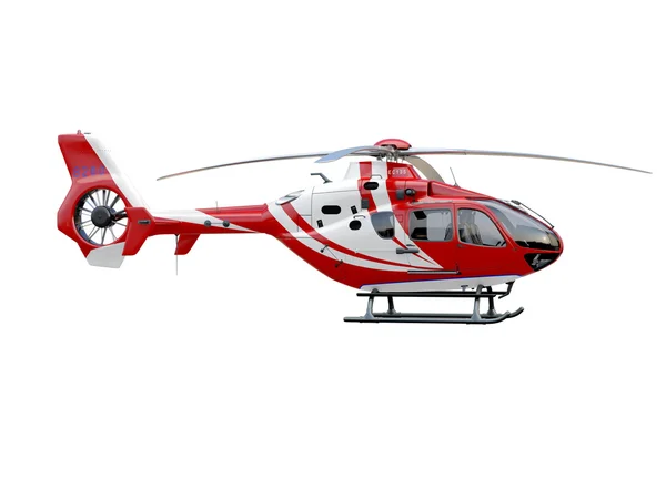 Red helicopter on white background — Stock Photo, Image