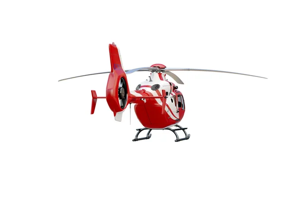 Roter Hubschrauber auf weißem Hintergrund — Stockfoto