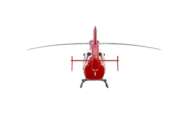 Fehér háttér piros helikopter — Stock Fotó