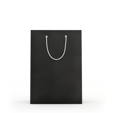 Siyah kağıt torba, izole