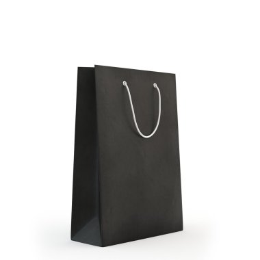 Siyah kağıt torba, izole