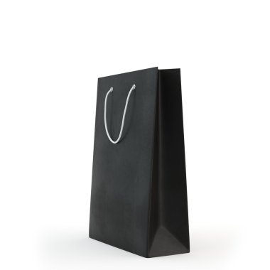 Siyah kağıt torba, izole