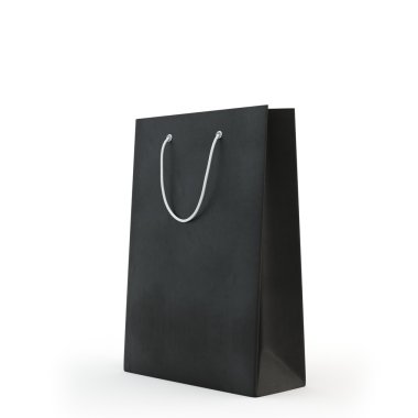 Siyah kağıt torba, izole