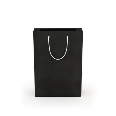 Siyah kağıt torba, izole