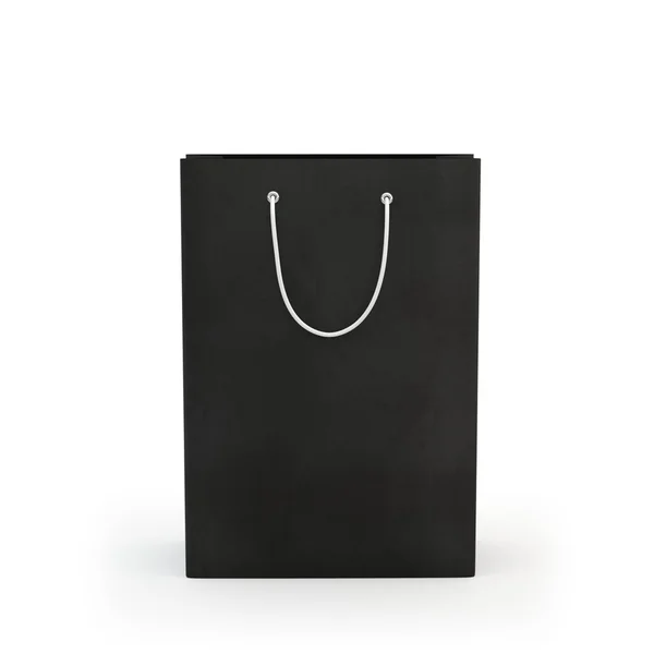 Zwarte papieren zak, geïsoleerd — Stockfoto