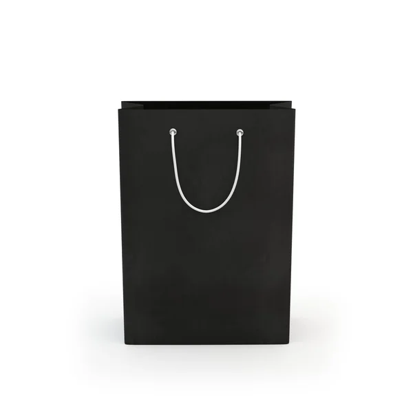 Bolsa de papel negro, aislada —  Fotos de Stock