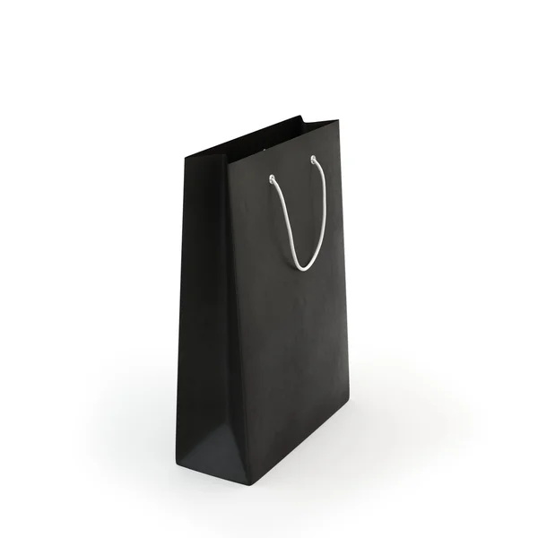 Μαύρο χαρτί τσάντα, απομονωμένο — Φωτογραφία Αρχείου