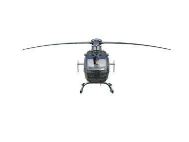 Beyaz arka plan üzerinde askeri helikopter