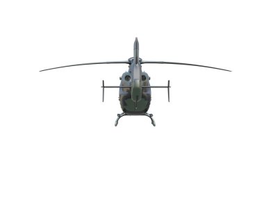 Beyaz arka plan üzerinde askeri helikopter