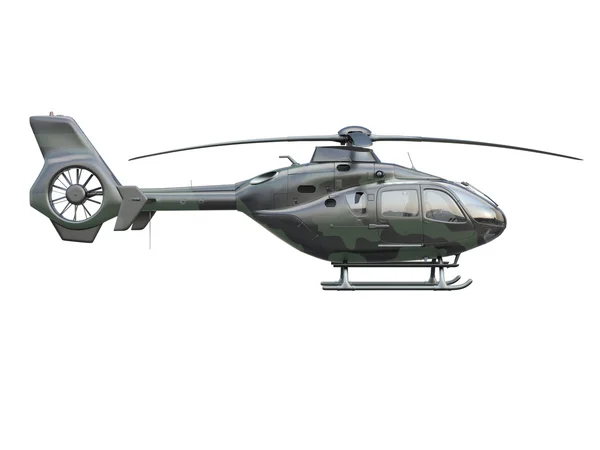 Militär helikopter på vit bakgrund — Stockfoto