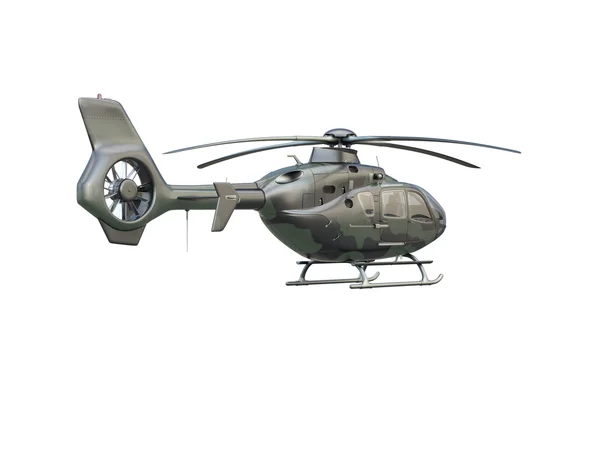 Helicóptero militar sobre fundo branco — Fotografia de Stock