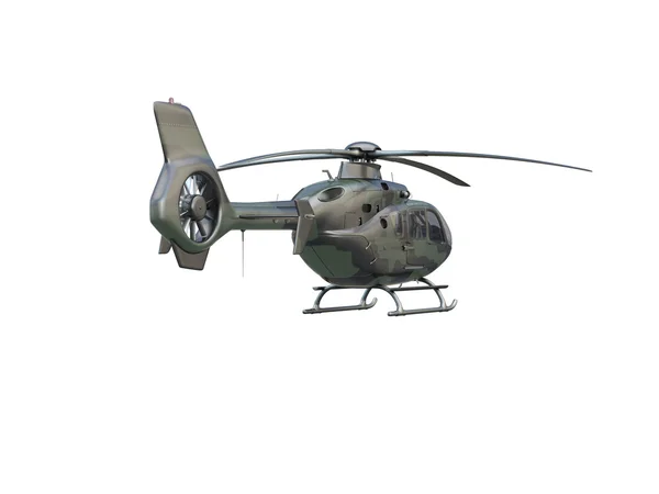 Hélicoptère militaire sur fond blanc — Photo