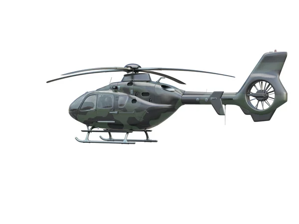Beyaz arka plan üzerinde askeri helikopter — Stok fotoğraf