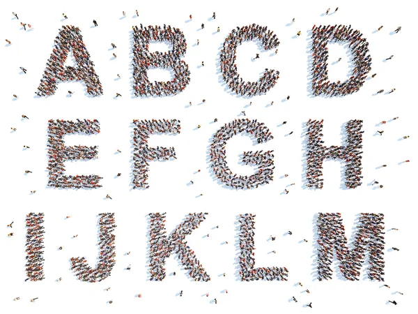 Alphabet with people — Stock Photo, Image