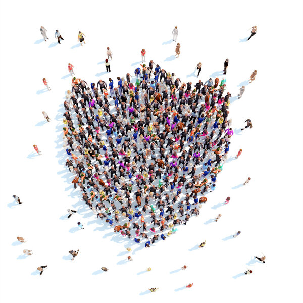 Люди в форме щита
.