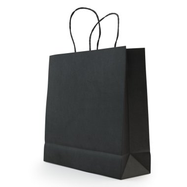 Siyah kağıt torba, izole
