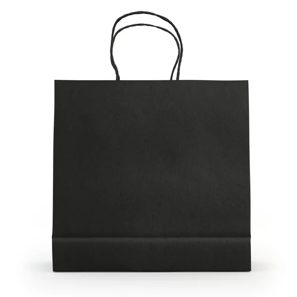 Black paper bag  , isolated — Stock Photo, Image