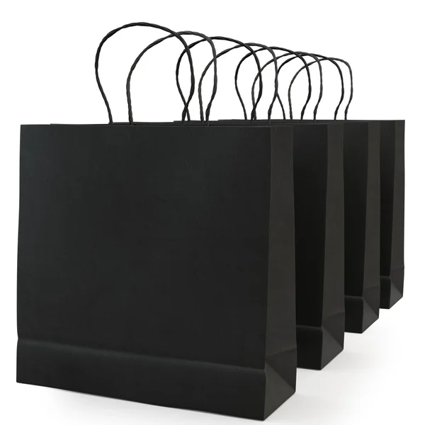 Bolsa de papel negro, aislada — Foto de Stock