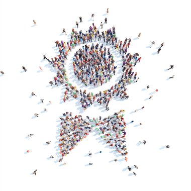 İnsanlar madalya şeklinde.