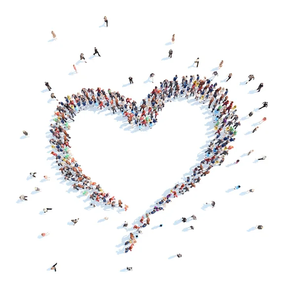 People in the form of heart. — Stock Photo, Image